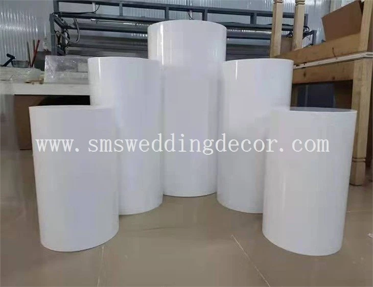 white acrylic columns